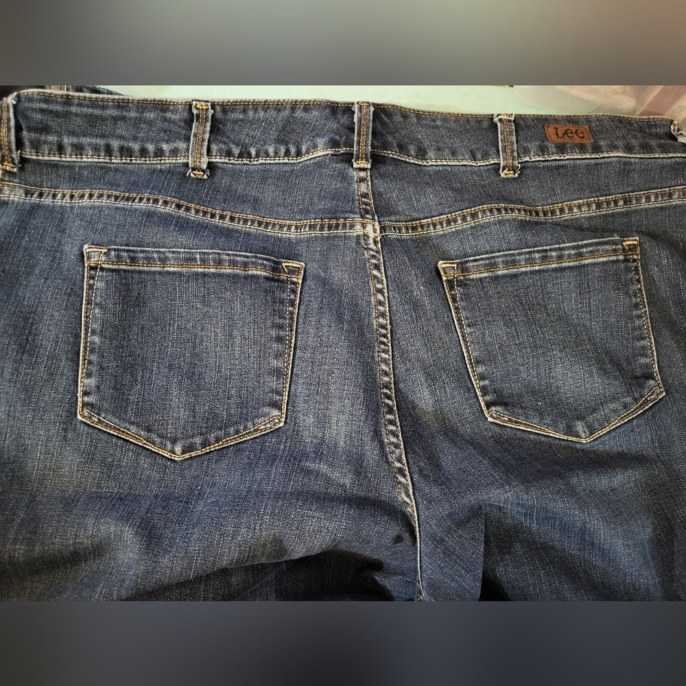 Womens Lee Dark Blue Straight Leg Jeans sz 22wl #861